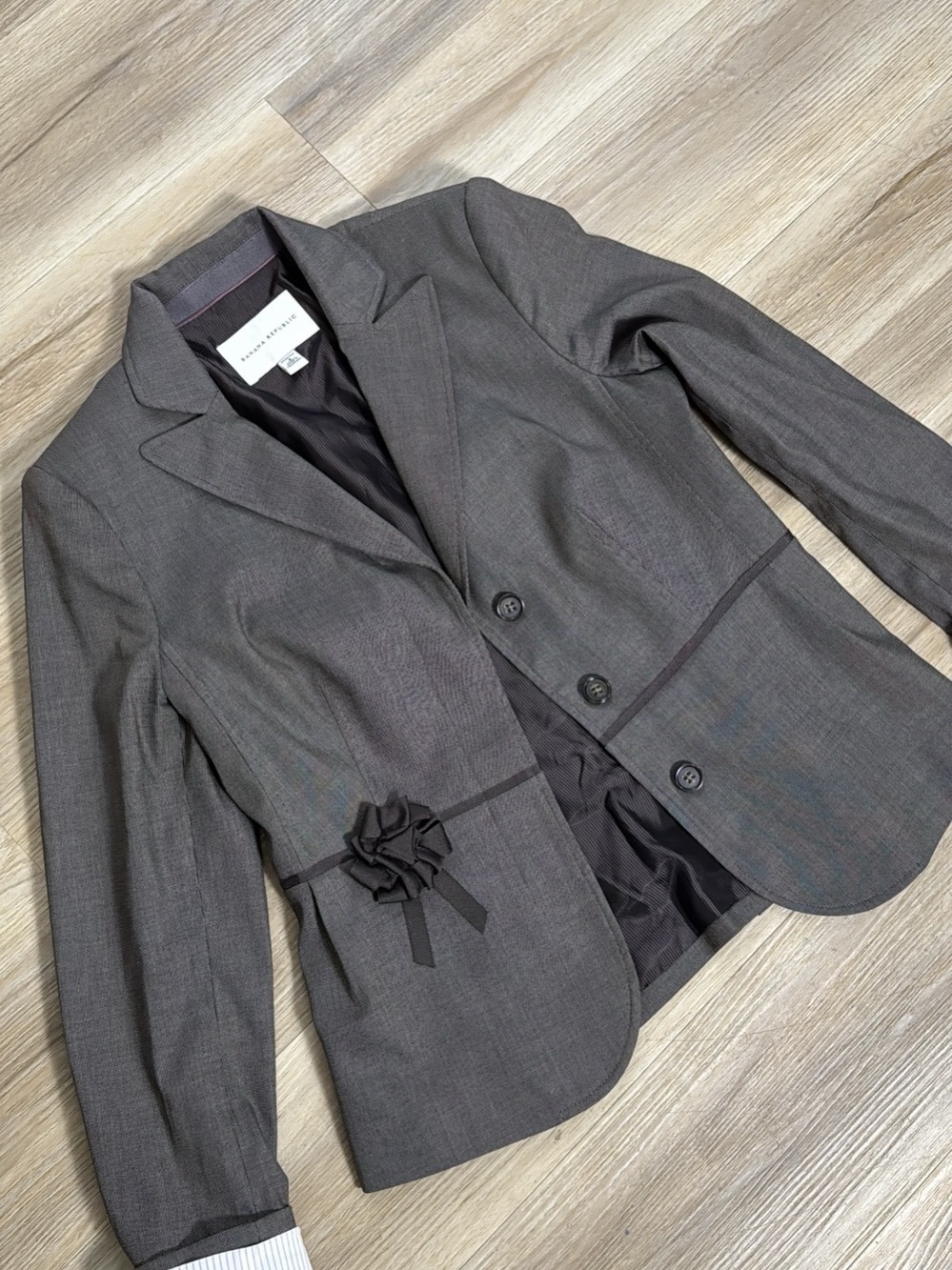 Banana Republic Women's Checkered Blazer in Gray Size 8 Like New